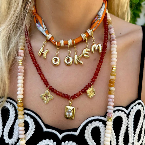 Hook ‘em Bubble Game day Scarf Necklace