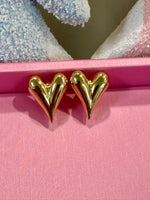 Gold Heart Earrings