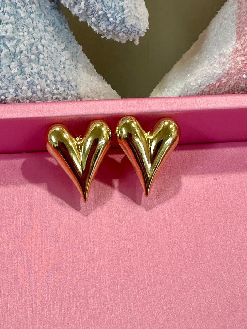 Gold Heart Earrings