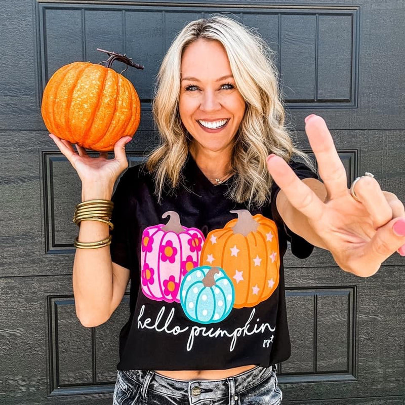 Hello Pumpkin V-Neck Tee