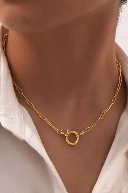 18k Circle Clasp Necklace