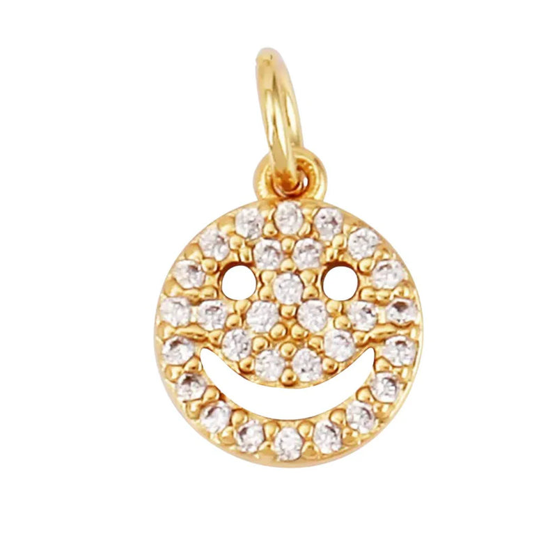 Mini Gold CZ Smile Charm