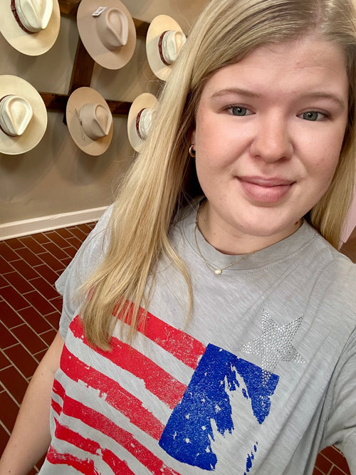 American Flag Slide Slit Tee Dress