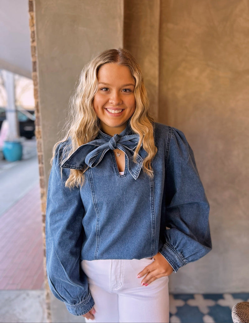 Brunch Denim Bow Top