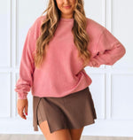 Luxe Corded Crew Sweatshirt