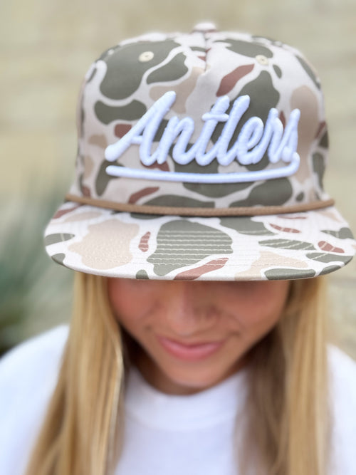 Camo Puff Antlers Hat