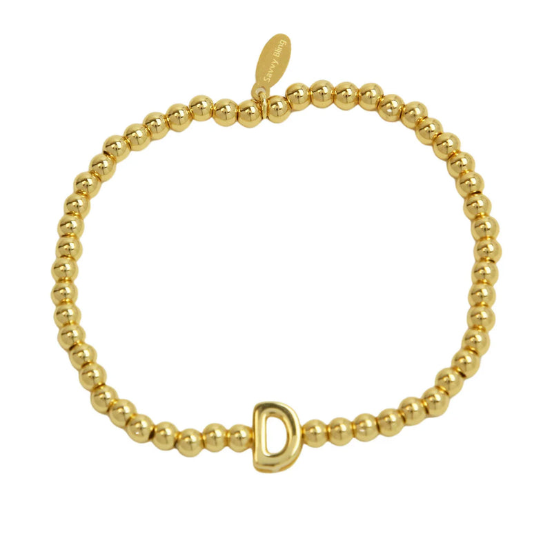 Initial Bubble Bracelet Gold