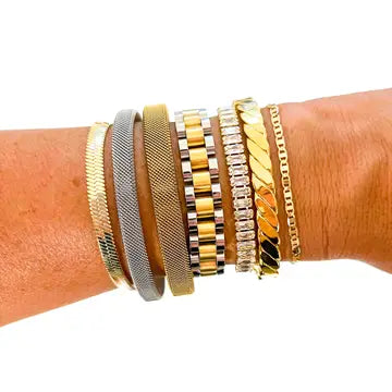 Gold and Silver Watchband bracelet