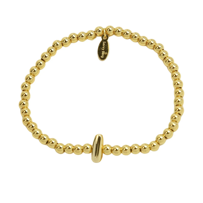 Initial Bubble Bracelet Gold