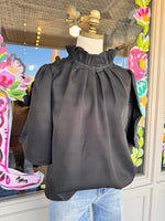 Black Jenny Bow Top