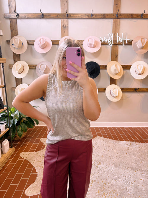 Another Love Pamela Silver Foil Tank