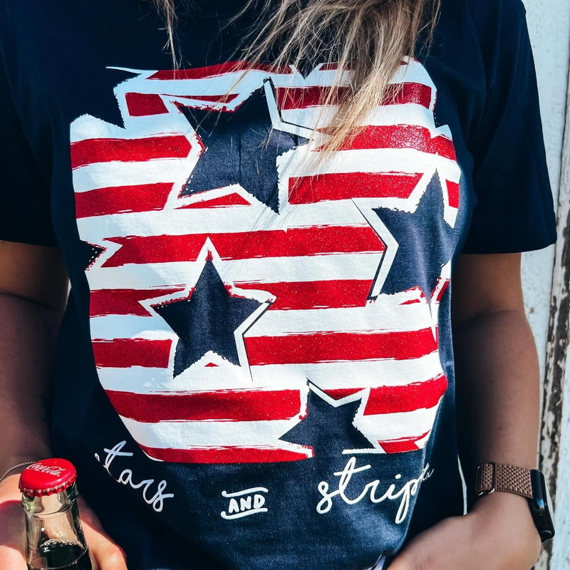 Stars and Stripes Glitter Tee