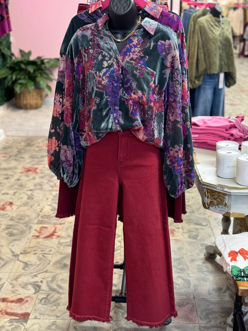 Velvet Floral Top