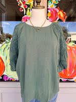 Sage Linen Blend Top