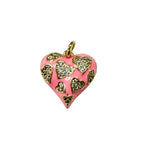 Pink Heart Inlay CZ Charm