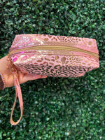 Glitter Leopard Cosmetic Bag