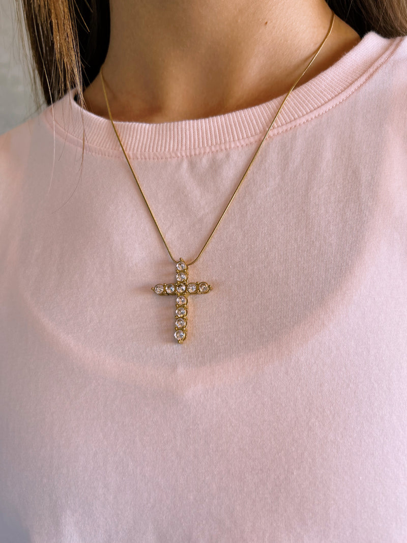 XL Diamond Cross Necklace