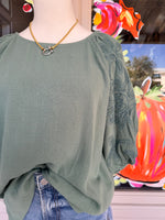 Sage Linen Blend Top