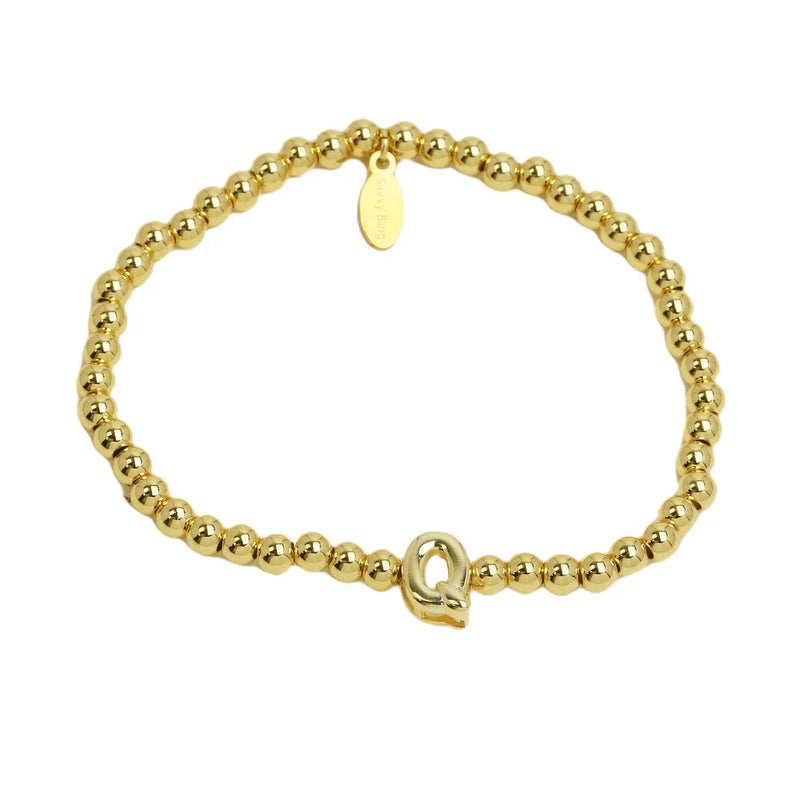 Initial Bubble Bracelet Gold