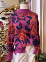 Magenta Floral Sweater