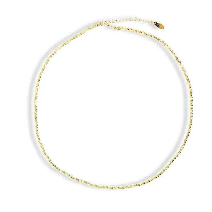 3 mm gold beaded necklace