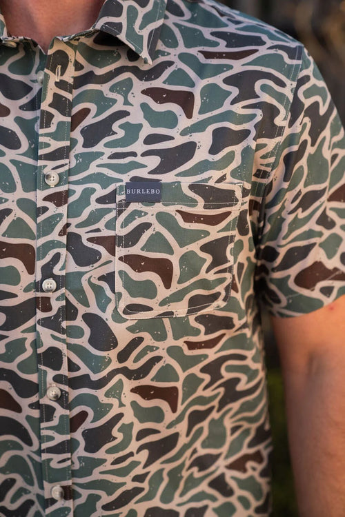 Performance Button Up Duck Camo