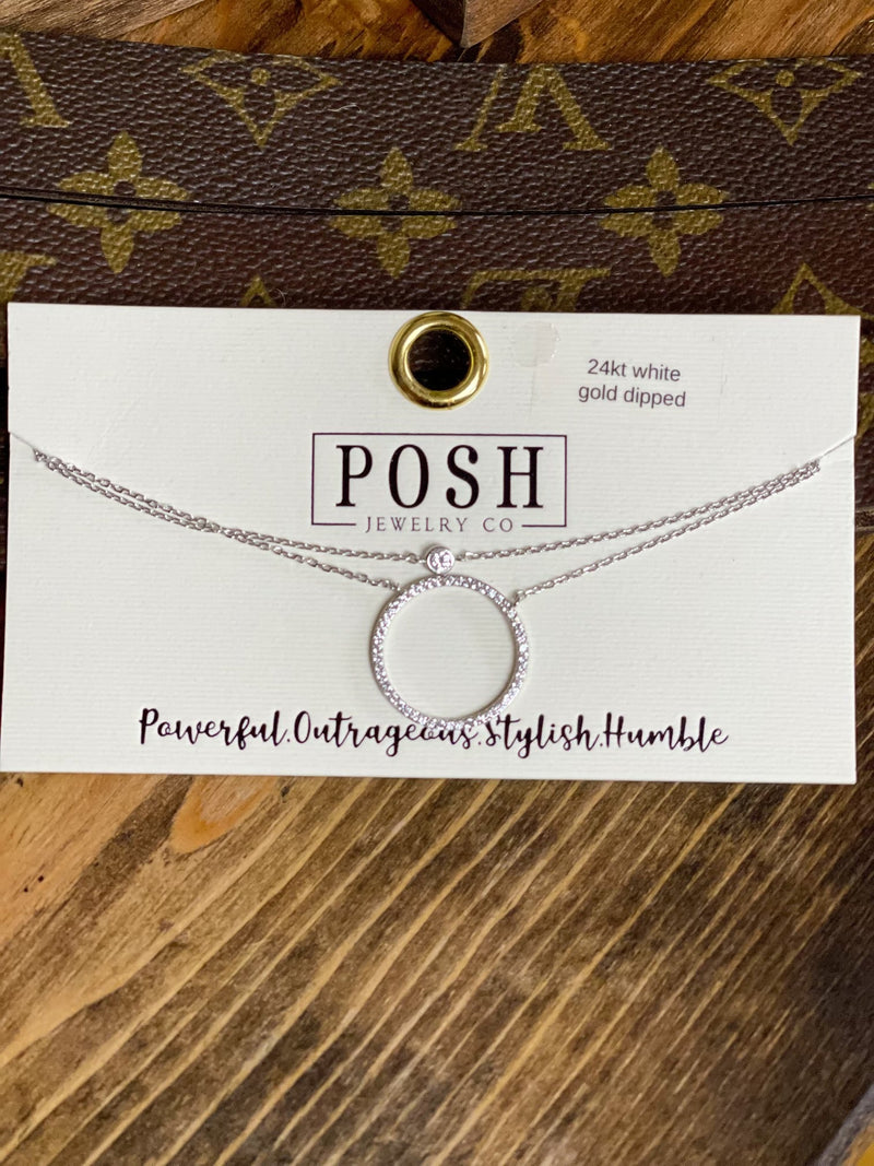 Posh Rhinestone Circle Necklace